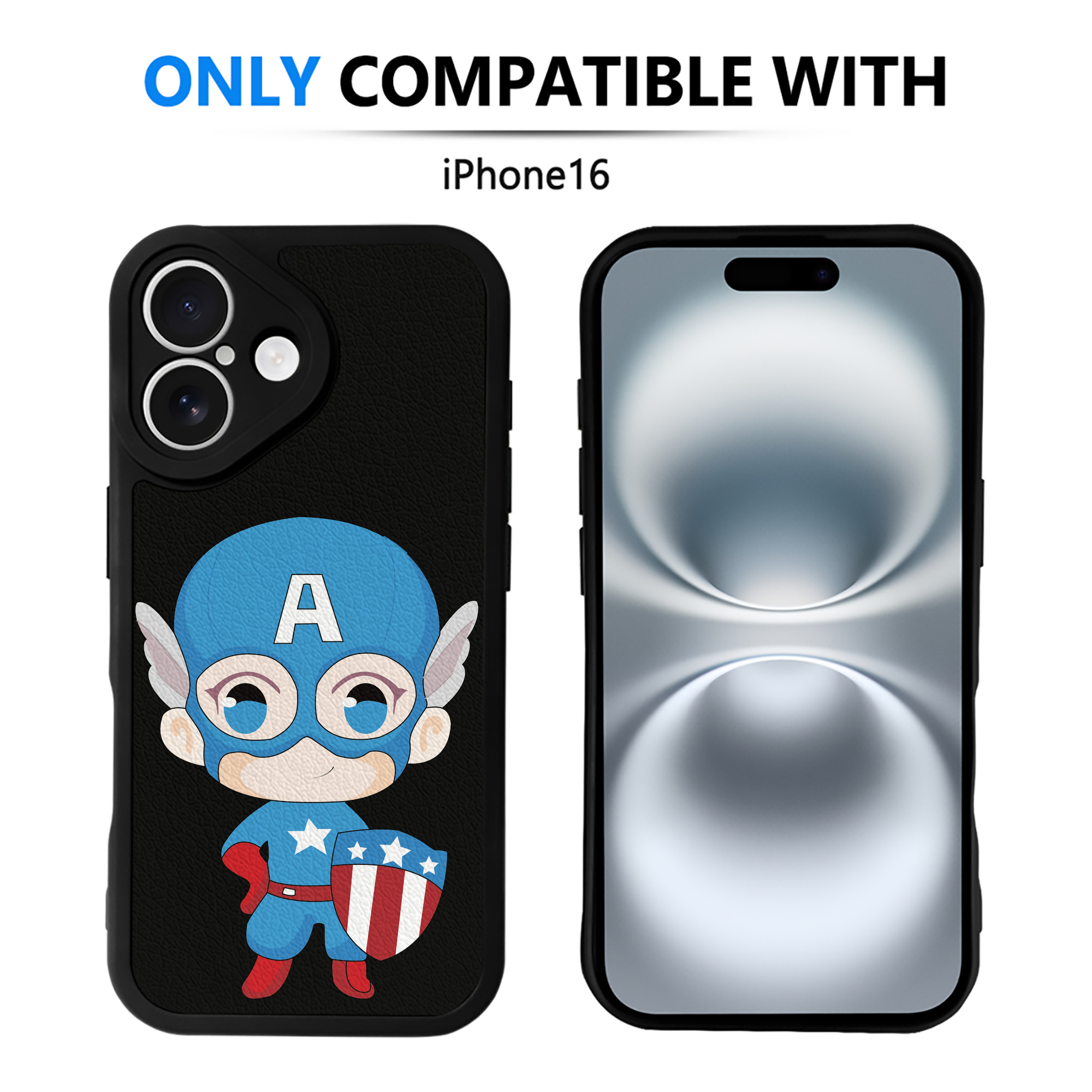 （画像用） アベンジャーズ The Avengers 【iPhone 16シリーズ対応】シリコンスマホケース（レザー調） 材質：シリコン
